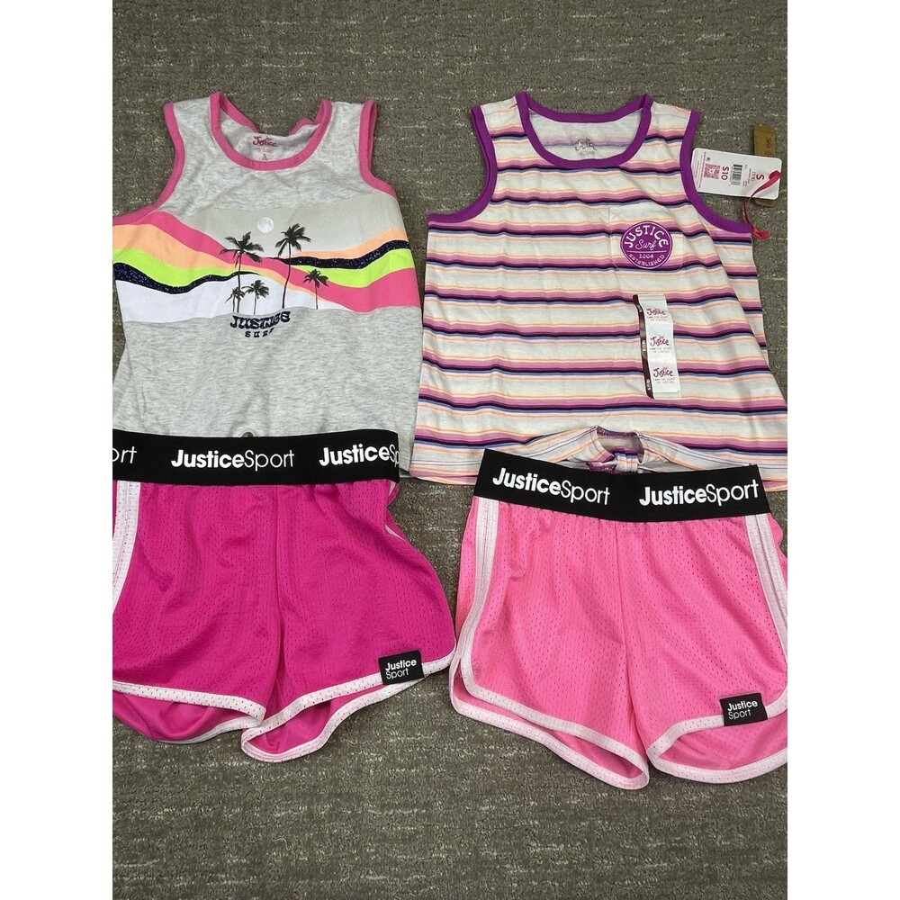 Girls Justice Shirts Tank Tops S Small 7/8 Lot Of 4 Piece Summer S Small
